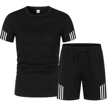 Suvel jogger meeste T-särk lühikese varruka sobiks casual spordi-sobivad spordi püksid vett hülgav 2-osaline komplekt, puuvillane ülikond 2021 uus
