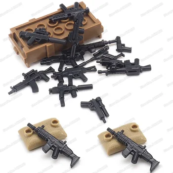 Sõjaväerelvade Pistoda M1911 püstolkuulipilduja MP5 Set ehitusplokk, Kes Sõdur WW2 Arvandmed Seadmed Mudeli Lapse Kingitused Poiss Mänguasjad 26808