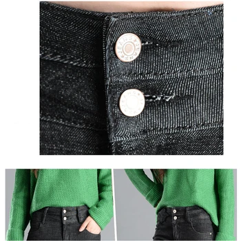 Sügisel Elastne Naiste Pliiats Jeans Püksid Suurus Kõrge vöökoht Lukuga Slim Fit Kõhn Naine Jean 2020 Mood täispikk Pant
