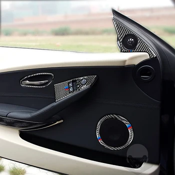 Süsinikkiust Uus Kleebis Gear Set Taga Kontrolli Raadio Nuppu Raami Interjöör Autode Lisavarustus BMW 6Series E63 E64 2004-2010