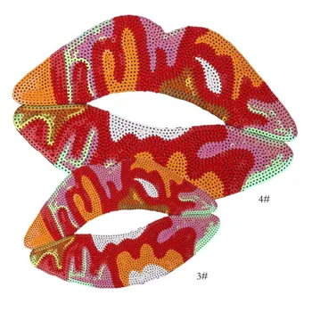 T-särk naiste plaaster litrid 265mm Värvi huuled sellega tegeleda, Triikraud plaastrid riietus Diy kleepsud t-särk mens tasuta shipping