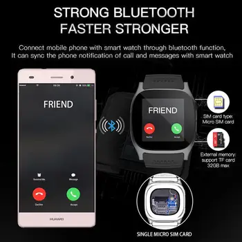 T8 Bluetooth Sport Smart Vaadata Kaamera Whatsapp Toetada SIM-TF Kaart Kõne Smartwatch Android Telefon Pedometer Smart Weara 11180