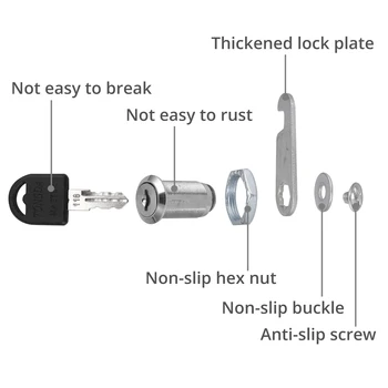 TANiCE 4tk 16/20/25/30mm Cam Lock Kvaliteetne Metal Sulamist Silinder Kabineti Ukse Barrel Sahtli Kappi Security Lock 8 Võtmed