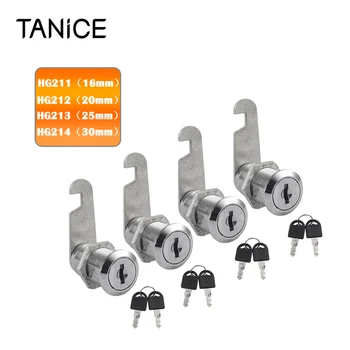 TANiCE 4tk 16/20/25/30mm Cam Lock Kvaliteetne Metal Sulamist Silinder Kabineti Ukse Barrel Sahtli Kappi Security Lock 8 Võtmed