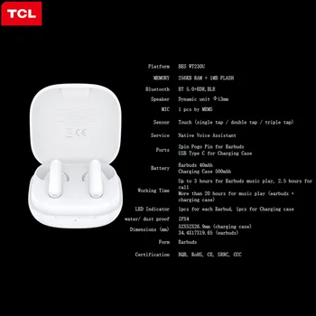 TCL TWS S150 Earbuds Bluetooth5.0 TypeC Laadimise Kasti Müra Isolatsiooni Veekindel Touch Control Traadita Kõrvaklapid Tööd Sport