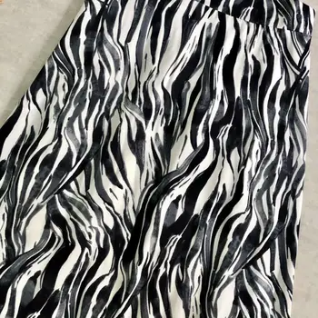 TIGENA Mood Zebra Print Sifonki Seelik Naiste 2021 Suvel Euroopa Stiilis Rida Kõrge Vöökoht Midi Pikk Seelik Naiste Lady Pruun 168457