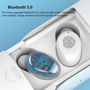 TWS 5.0 Bluetooth Kõrvaklapid 3D-HIFI Stereo Juhtmeta Kõrvaklapid Sport Veekindel Earbuds 2000mAh Multifunktsionaalne Laadimise Kasti