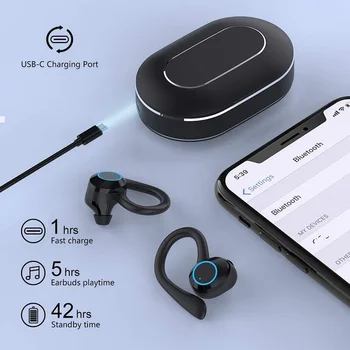 TWS Bluetooth 5.1 Kõrvaklapid Laadimise Kasti Traadita Kõrvaklappide 9D Stereo Sport Veekindel Earbuds Touch Control Kõrvaklapid Koos Mikrofoniga 185624
