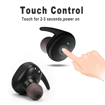 TWS Traadita Bluetooth-5.0 Sõrmejälje Touch Earbuds Built-in Mic Super Bass Stereo Sport Kõrvaklapid Peakomplekti Laadimine Box