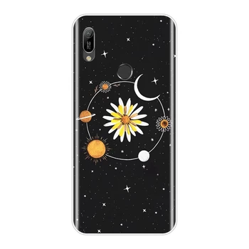 Tagakaas Huawei Y6 Y7 Y5 2019 Black Star Ruumi Kunsti Lill Silikoonist Pehme Telefoni Puhul Huawei Y6 Y7 Y9 Peaminister Pro 2019 Juhul