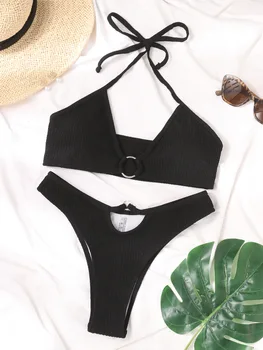 Tahke Soonilised Kõrge Vöökoht Bikinis Ujumistrikood Naiste Push Up Supelrõivad Suplejaid Trikoo Biquini 2021 Beachwear