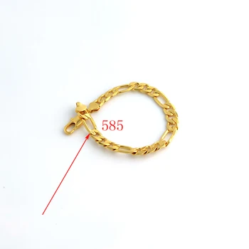 Tahke Tempel 585 Hallmarked 18 k Kollane Fine Gold Gf Figaro Kett Link Käevõru 8mm itaalia Link 210 mm meeste või naiste