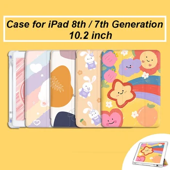 Tahvelarvutite puhul on IPad 8. Põlvkonna 8 2020 koos Pliiatsi Hoidja 10.2 Trifold Seista Tableti Kate Case for IPad 10.2 7th Gen 7