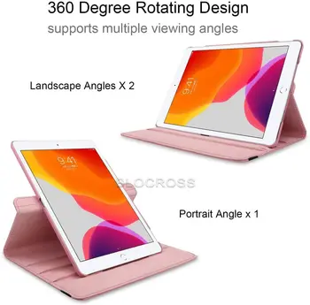 Tahvelarvutite puhul on iPad 10.2 ipad 8. 7. Põlvkonna 360 Kraadi Pöörlevad Nahast Kate iPad Air 2 Õhu 1 9.7 Kaitsev Kate