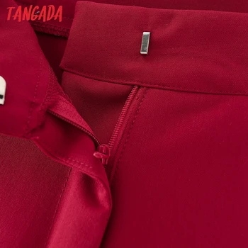 Tangada Mood Naiste Punane Ülikond Püksid Püksid Taskud, Nööbid Office Lady Püksid Pantalon DA91 69972