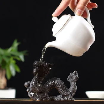 Tee Pet Yixing Käsitöö Tee Lemmikloomad Loomulik Lilla Savi Lohe Kuju Kodu Feng Shui Decor Käsitöö Teaware Tarvikud Jõulud Gif