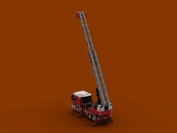 Tehnoloogia ehitusplokk päästa veoauto Scania veoauto fire truck, mis on varustatud pääste-redel remote assamblee mänguasja poisi sünnipäeva kingitus