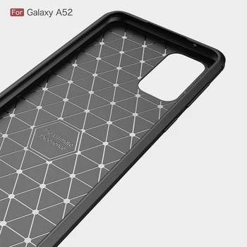 Telefon Case For Samsung Galaxy A12 A32 5G A52 A72 4G Juhul süsinikkiust Kate Galaxy A72 A52 5G Põrutuskindel Vastupidav Flex Kaitseraud 82985