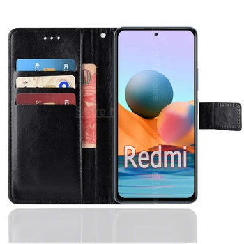 Telefon Kate Xiaomi Redmi Lisa 10 Pro Juhul Nahast Rahakott Raamat Funda Jaoks Redmi Note10 Pro Juhul Flip Kaitsev Kest Etui Kott
