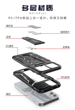 Telefoni Juhul Xiaomi Redmi Poco X3 NFC Pro Luksus Põrutuskindel Anti-sügisel Raske Kaitse Tuua Nähtamatu Magnet Bracket tagakaas