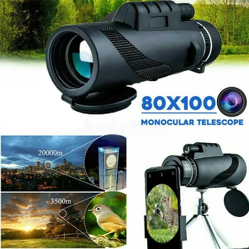 Teleskoobi Monocular 80X100 Zoom Statiivile Monocular Binoklid Selge Öise Nägemise Tasku Teleskoobi Telefon Clip Telkimine