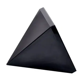Tervendav Püramiid Crystal Black Loomulik Obsidian Quartz Crystal Ilus Ja Läikiv Pind Kivid Home Office Desk Teenetemärgi 105465