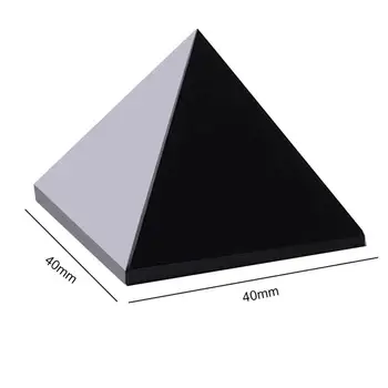 Tervendav Püramiid Crystal Black Loomulik Obsidian Quartz Crystal Ilus Ja Läikiv Pind Kivid Home Office Desk Teenetemärgi