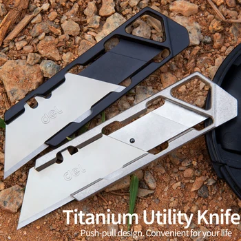 Titaani sulam kasuliku nuga push-pull teleskoop nuga kasuliku nuga läbi väljas telkimine ellujäämise enesekaitseks nuga
