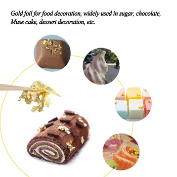 Toidu Decor Gold Leaf Schabin Helbed 24K Decor Roogasid Peakokk Kunsti Kook Dekoreerimiseks Vahendid Šokolaadi Sünnipäeva Asjade 2021 #Y5