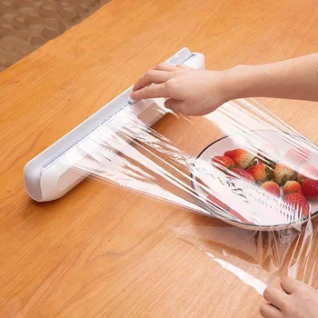 Toidu Wrap Dispenser Lõikur Köök Vahend Foolium Kinni Wrap Film Dispenser Plastikust Terav Lõikur Ladustamise Omanik Köök Tarvikud Tööriist