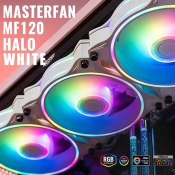 Tootekood: Cooler Master Masterfan MF120HALO 3IN1 white120mmARGB chassis fan kontroller toetama ASUS MSI emaplaat Gigabyte Gigabyte emaplaadi
