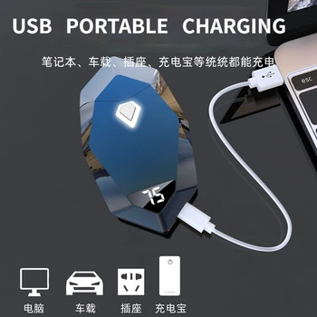 Topelt Arc Teemant Kuju Hingav Elektrilised Kergem USB Lahe Metal Välgumihklid LED Võimsus Ekraan Kingitus Mees