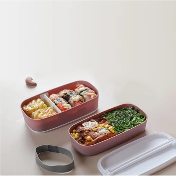 Topeltklõpsake-kihiline Lunch Box Kaasaskantav Piknik, Telkimine Väljas Bento Box Lastele Jaapani Stiilis Hoida Värsket Kastid Toidu Mahuti 83050