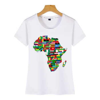 Tops T-Särk Naiste aafrika kaart Vogue Vintage Kohandatud Naine Tshirt 60374