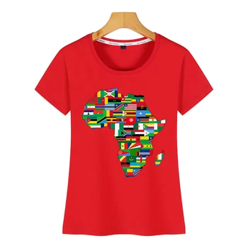 Tops T-Särk Naiste aafrika kaart Vogue Vintage Kohandatud Naine Tshirt