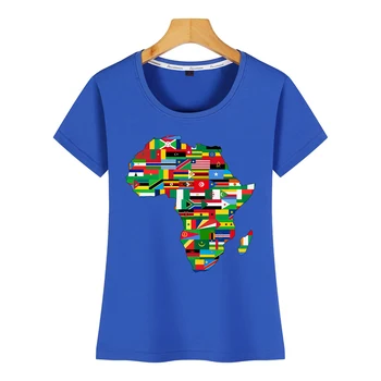 Tops T-Särk Naiste aafrika kaart Vogue Vintage Kohandatud Naine Tshirt