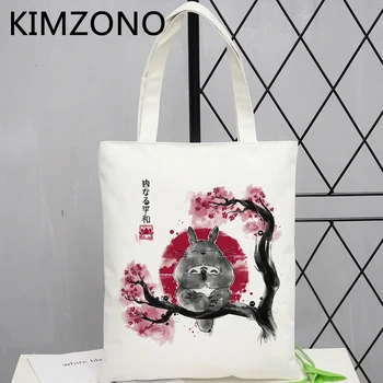 Totoro ostukott bolso bolsa recycle kott bolsas de tela lõuend korduvkasutatav kott string riie džuudist tassima cabas