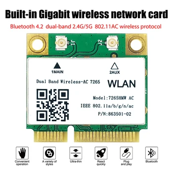 Traadita Bluetooth-4.2 Võrgu Kaart Dual-Band 5G/2.4 G 7265/8260/8265 HMW 802.11 AC Võrgu Kaart PC Mini PCIE