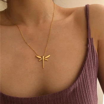 Trendikas Kaelakee Naistele Prantsusmaa Romantiline Vintage Kulla Värvi Dragonfly Ripats Elegantne Pruut Mood Ehteid Sünnipäeva Kingitused