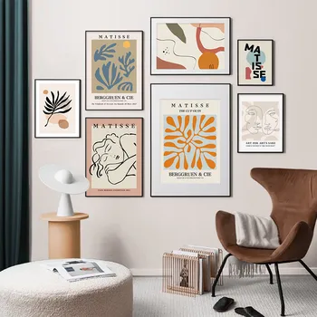 Trendikas Matisse Abstraktne Joonistus-Line Taime Lehed Canvas Poster Seina Maali Kunst Pildid Prindi elutuba Kodu Dekoratiivsed