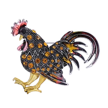 Trendikas Rhinestone Kukk Sõle Vintage Kukk Kana Crystal Loomade Pross Naistele Pool Kleit Tüdrukud Värvilisi Ehteid
