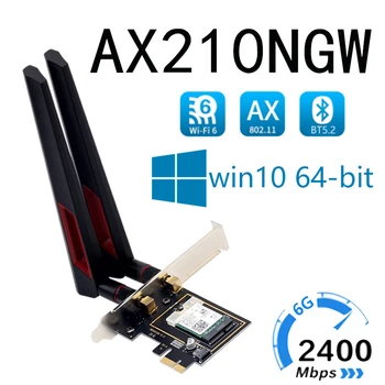 Triple Band Gigabit AX210 AX200 8265AC desktop traadita võrgu kaart WiFi vastuvõtja AX210 WIFI 6E Triple Band 5374M Bluetooth-5.2