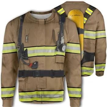 Tuletõrjuja Ühtne 3D Kogu Trükitud Dressipluus Meeste/Naiste Harajuku Cosplay kostüüm Pikk varrukas dressipluus Vabaaja-Suurpärase 96733