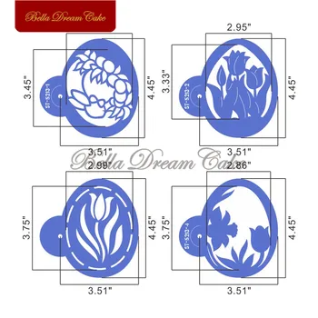 Tulip Flower Design Muna Küpsised Šabloon DIY Käsitsi valmistatud Kohvi Šabloonid Mall PET Kook Hallituse Kook Dekoreerimiseks Vahend Bakeware 164531