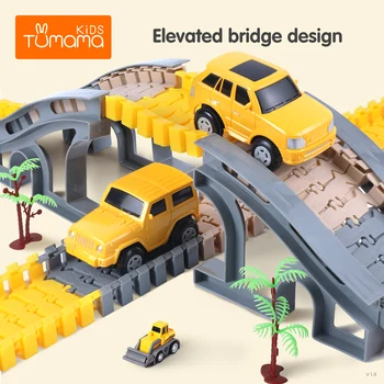 Tumama DIY assamblee laste mänguasi, plastikust, marmorist joosta Viaduktid sõiduki auto ehitus sõidukid mänguasjad