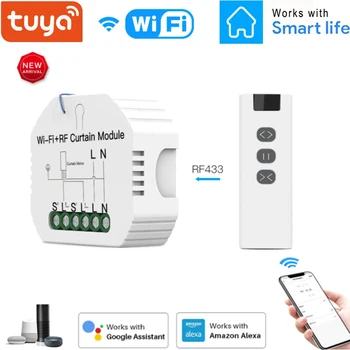Tuya Smart Elu Kardina Lüliti Moodul puldiga Rulood rullkardinate RF+WIFI App Taimer Google ' i Kodu Aelxa Echo Smart Home