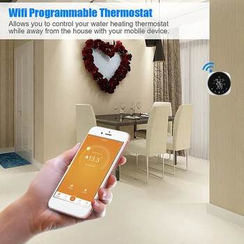 Tuya Wifi Ümmarguse Vesi Põrandaküte Süsteemi Katla Termostaat Ringi Digitaalne Termostaat Kooskõlas Alexa Google Kodu