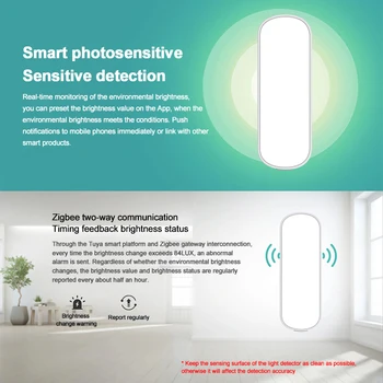 Tuya Zigbee Smart Light Sensor Traadita Heleduse Sensor Valgustus Avastamise Heledus Smart Elu Töö Smart Värav