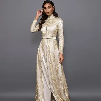 Täielik Varrukad Maroko Kauhtana Õhtukleit-Line Eriline Dubai Ametlik Tanssiaiset Kleit Suvine Kleit Pluss Suurus Custom Made 162299