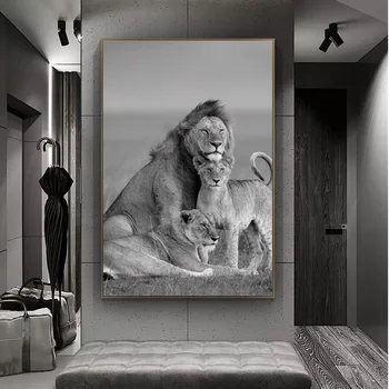 Tänapäeva loomade golden lion kunsti maali lõuendile maali Nordic plakatid ja pildid kodus elutoa kaunistamiseks pildid